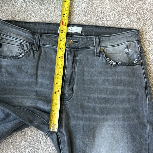 KANCAN Size 30 with 29” inseam distressed skinny jeans Gray stretcc - Picture 8 of 11